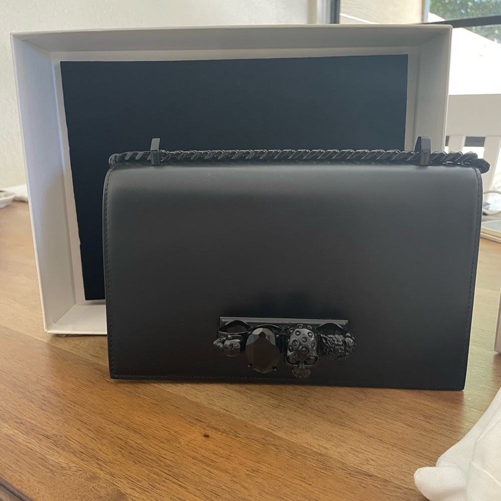 Alexander McQueen Jeweled Satchel in Black